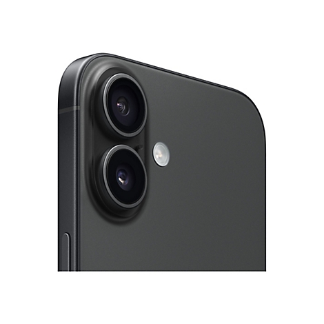 Gros plan de l'arrière d'un smartphone noir avec deux objectifs et un flash.