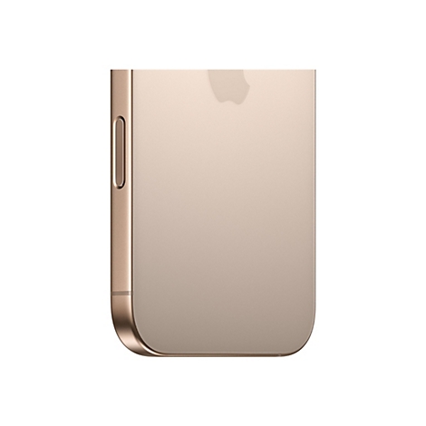 Nahaufnahme eines goldenen Smartphones. Die Seite mit der Lautstärketaste und dem Apple-Logo ist sichtbar.