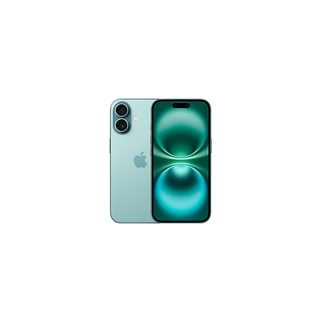 Zwei Smartphones: Mintgrün, mit abgerundeten Ecken und Apple-Logo, zeigen die Rück- und Vorderseite.
