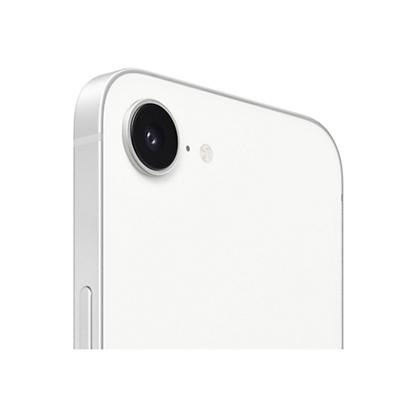 Nahaufnahme des weiÃŸen iPhone mit hervorstehender Kamera.