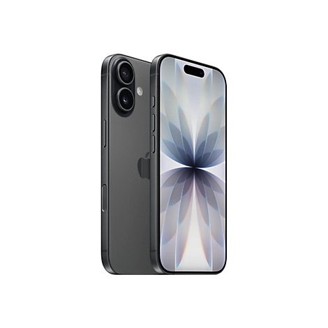 Zwei graue Smartphones vor weißem Hintergrund. Das Display des einen zeigt eine abstrakte Blüte.
