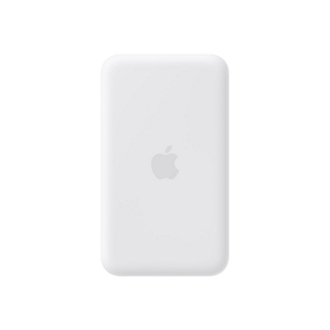Accessoire Apple blanc avec coins arrondis, logo Apple au centre.