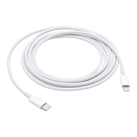 Aufgerolltes, weißes USB-C auf Lightning Ladekabel vor weißem Hintergrund.
