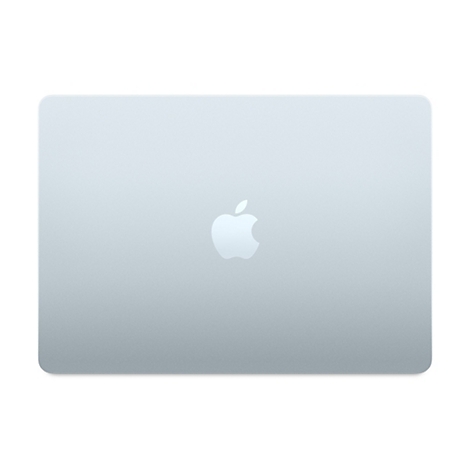 Die Rückseite eines silberfarbenen Laptops mit dem Apple-Logo.