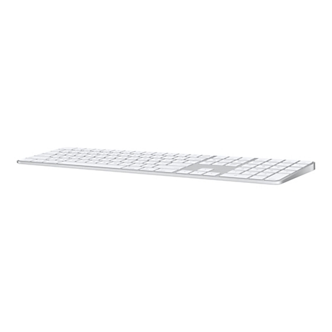 Kabellose Apple Magic Keyboard. WeiÃŸes Aluminium-Keyboard vor weiÃŸem Hintergrund.