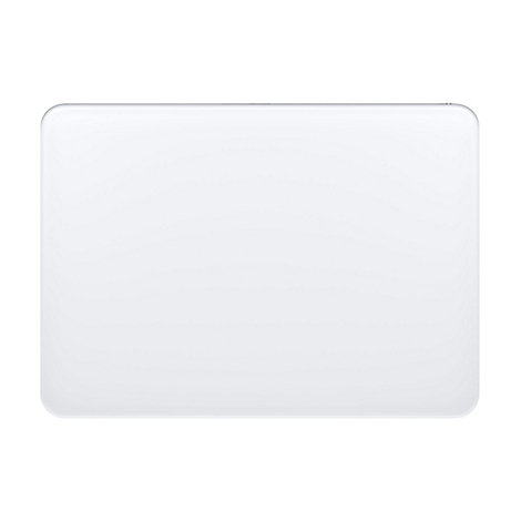 Rechteckige weiße Fläche mit abgerundeten Ecken. Der obere Rand ist etwas schmaler.