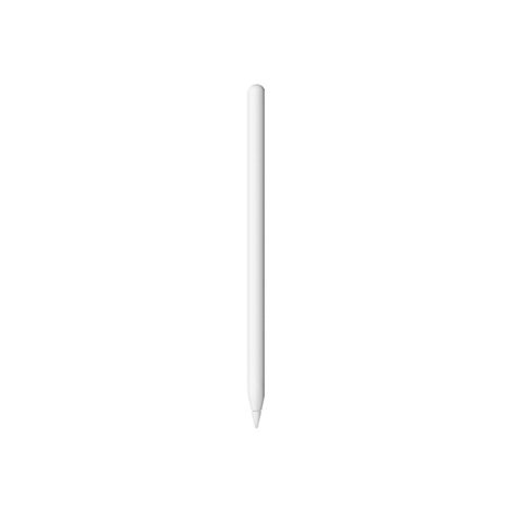 Ein weißer, schlanker Stift auf weißem Hintergrund. Die Spitze des Stifts ist leicht spitz.