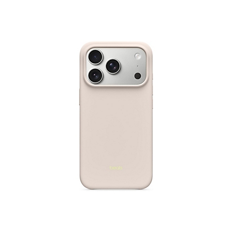 Hellrosa iPhone-Hülle. Rückseite mit Kameraobjektiven, Blitz, und 'beats' Logo.