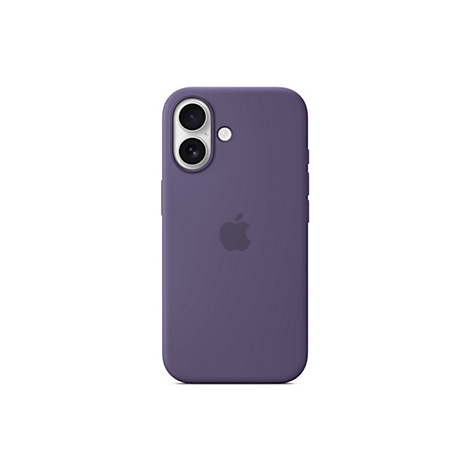Violette iPhone-Hülle. Rückseite mit Kameraöffnungen, Apple-Logo.