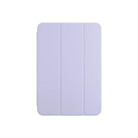 Helllila Tablethülle, geschlossen. Mit dreifacher Faltbarkeit und abgerundeten Ecken, vor weißem Hintergrund.