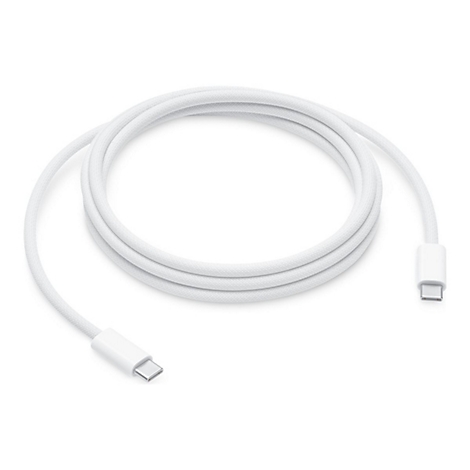 Aufgerolltes, weißes USB-C-Kabel mit Textilummantelung vor neutralem, weißem Hintergrund.