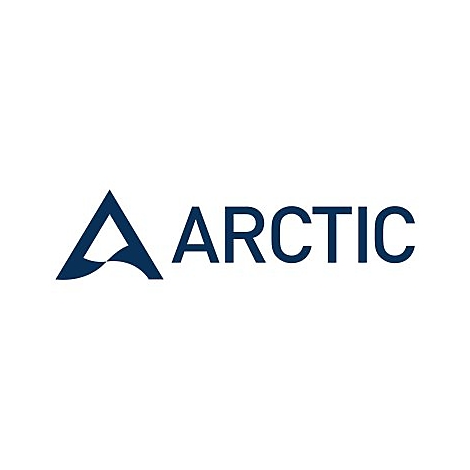 Das Logo der Marke Arctic besteht aus einem dunkelblauen, stilisierten A-Symbol und dem Schriftzug Arctic daneben.