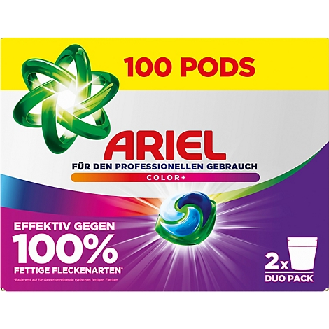 Ariel Waschmittel-Pods für den professionellen Gebrauch, 100 Stück im 2-fach Duo-Pack.