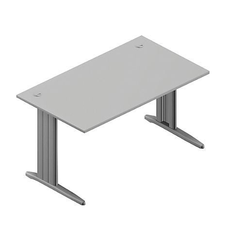 Grey, three-dimensional cuboid against a white background.