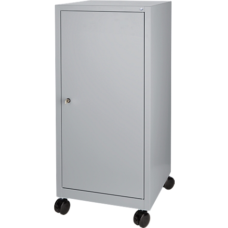 Armario de herramientas con ruedas, puerta con bisagras, 2 estantes, 1 cajón, 500 x P 500 x H 1000 mm, con cerradura Compre a precios | Schäfer Shop