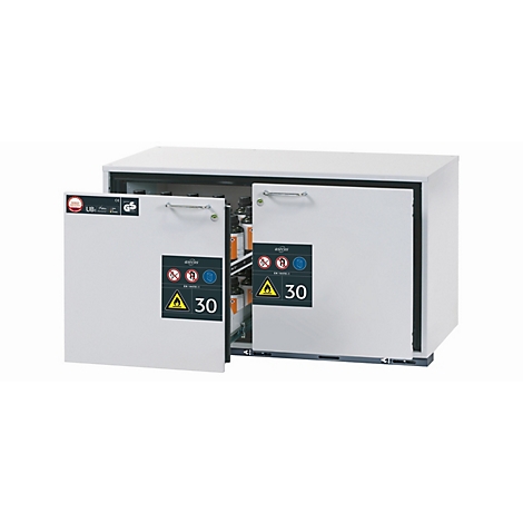 Armario de seguridad tipo 30 asecos UB-S-30, 2 cajones, frontal gris claro, AN 1102 x F 574 x AL 600 mm