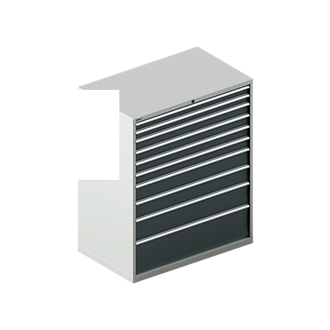 Armario Schäfer Shop Select de 10 cajones 64-36, capacidad de carga 75 kg por cajón, ancho 1193 x fondo 725 x alto 1450 mm, gris claro/gris carbón,