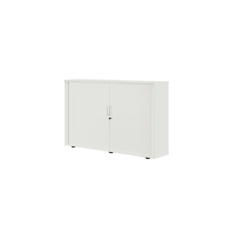 Armoire à rideau coulissant, 3 HC, 1 pièce, avec cloison médiane, l. 1600 mm, gris clair