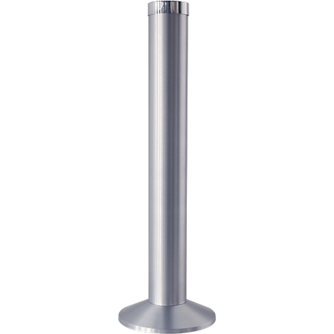 Silver cylindrical column with round base and cap.