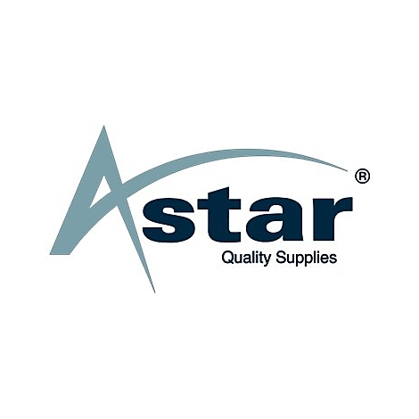 Das Astar-Logo, ein blaues A mit einem Bogen, darunter star und Quality Supplies.