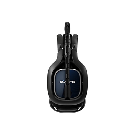 Casque de jeu noir, plié, logo Astro clairement visible.