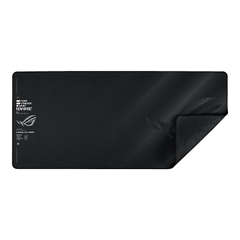 Schwarzes Gaming-Mauspad mit ROG-Logo und Textaufdruck For Those Who Dare.