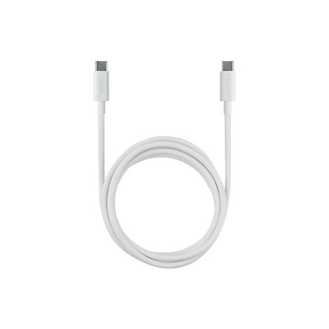 Weißes USB-C-auf-USB-C-Ladekabel von ASUS vor neutralem Hintergrund.
