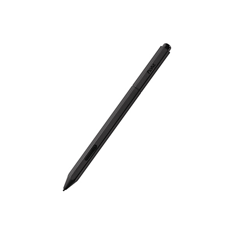 Schwarzer ProArt Eingabestift schräg vor weißem Hintergrund.