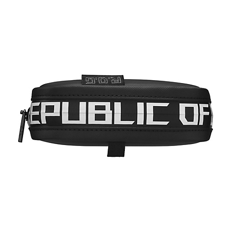 Sac noir, oblong, avec l'inscription blanche "REPUBLIC OF". Le logo "R.O.G." en haut.
