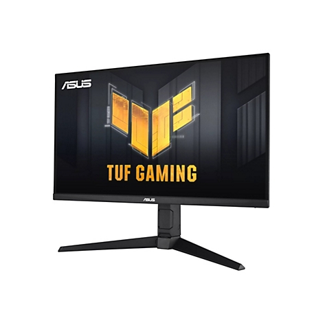 Ein schwarzer ASUS-Gaming-Monitor mit dem Schriftzug "TUF GAMING" und dem ASUS-Logo.