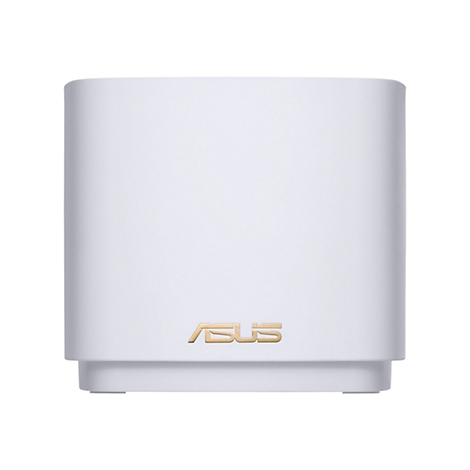 Ein weiÃŸes ASUS-GerÃ¤t. Unten das goldfarbene ASUS-Logo. Das GerÃ¤t hat eine rechteckige Form mit abgerundeten Kanten.
