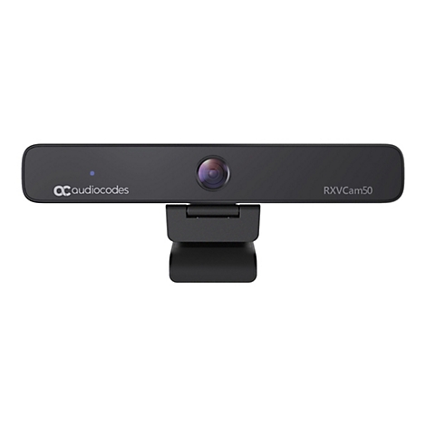 Schwarze Webcam von Audiocodes, Modell RXVCam50.