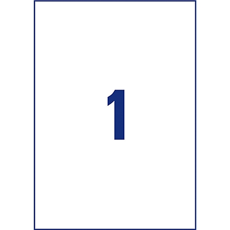 A blue '1' on a white background, framed by a blue border.
