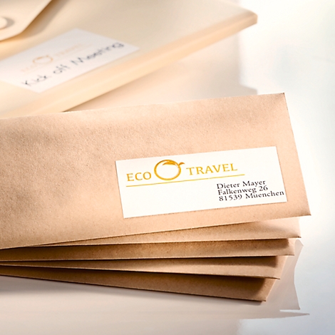 Avery® Zweckform Étiquettes LR3475-10, A4, universelles, adhésives permanentes, adaptées à l'imprimante, papier recyclé, rectangulaires, blanc naturel, 240 pièces sur 10 feuilles