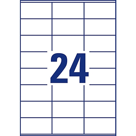 Avery® Zweckform Étiquettes LR3475-10, A4, universelles, adhésives permanentes, adaptées à l'imprimante, papier recyclé, rectangulaires, blanc naturel, 240 pièces sur 10 feuilles