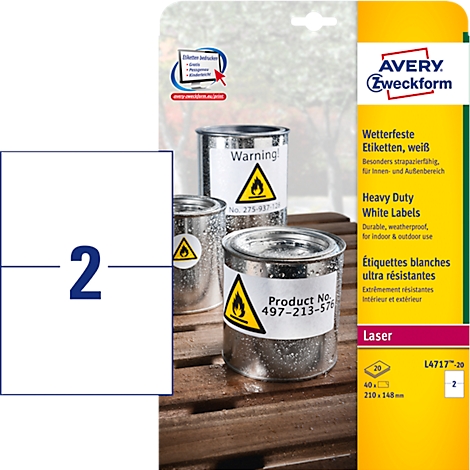 Three silver cans with warning labels on a wooden board, next to a white label with the number 2.
