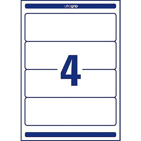 White label with blue borders and the large blue number 4. "ultragrip" is written at the top.