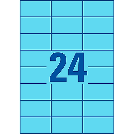 Blue square with grid pattern. Large, dark blue number 24 in the center.