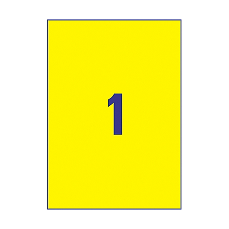 Yellow square with blue '1'.