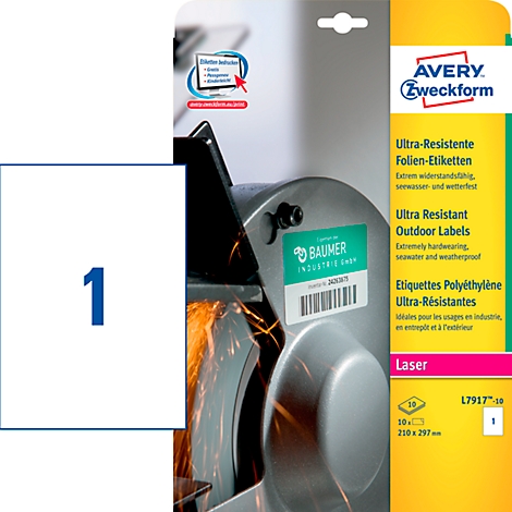 Product labels being used on a rotating grinding machine.