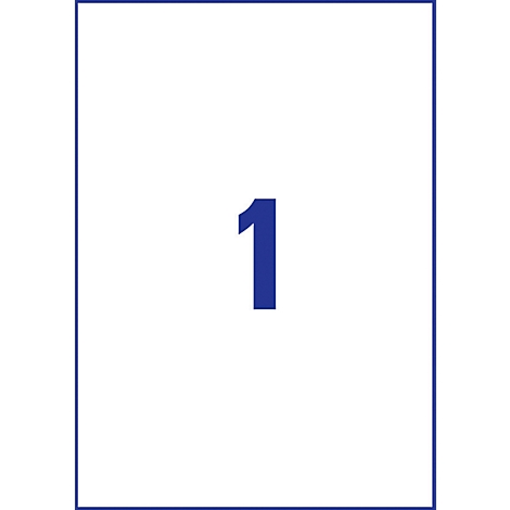 Blue number 1 inside a white field, framed by a blue border.