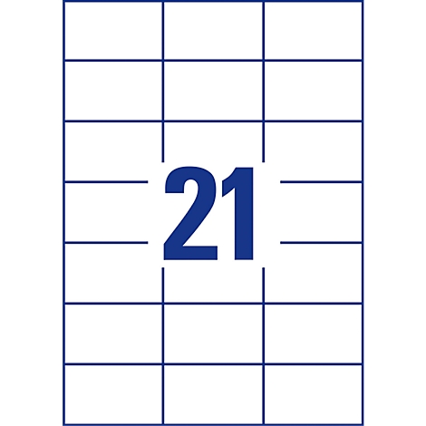 A white sheet with a blue grid and the number 21 in blue.