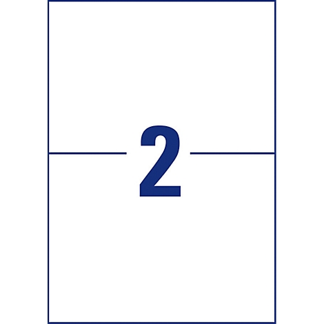A white rectangle with a blue border, with the blue number 2 in the middle. Horizontal blue line divides the rectangle.