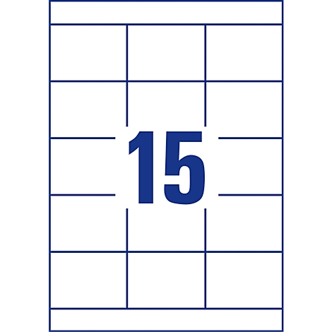 White sheet with a blue grid, the number 15 in the middle.
