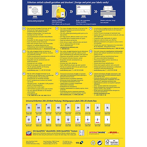 Yellow and blue poster with labels and logos.