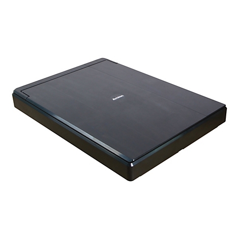 Ein schwarzer Flachbettscanner mit dem Logo "Avision".