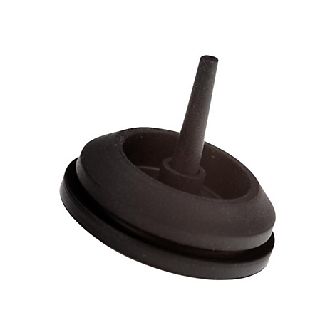 Pièce en caoutchouc noir avec un mandrin conique dépassant d'une base circulaire.