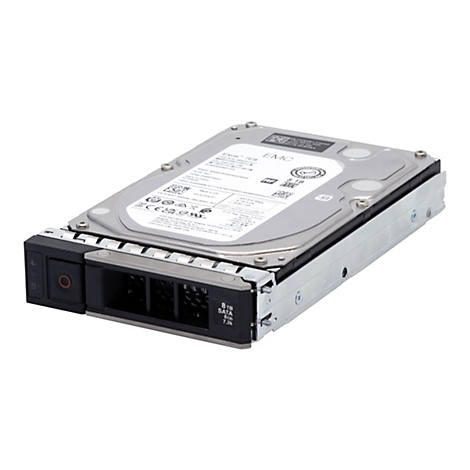 Festplatte mit 8 TB Kapazität; silbernes Gehäuse, schwarze Vorderseite mit Aufkleber.