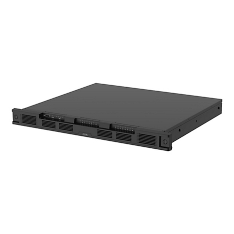 Schwarzer Server mit Lüftungsschlitzen, Anschlüssen und dem Schriftzug "AXIS A".