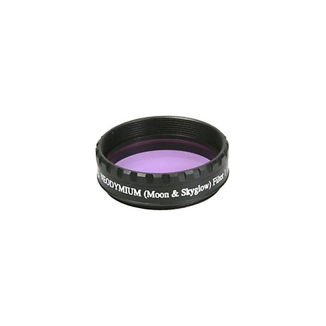 Un filtre noir avec verre violet, étiqueté "NEODYMIUM (Moon & Skyglow) Filter I".